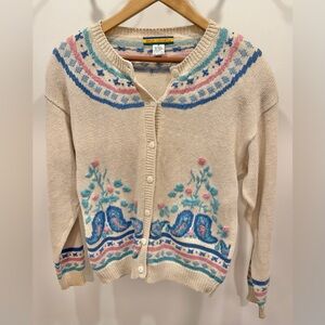 VINTAGE BRYN CONNELLY Knit Flower Cardigan